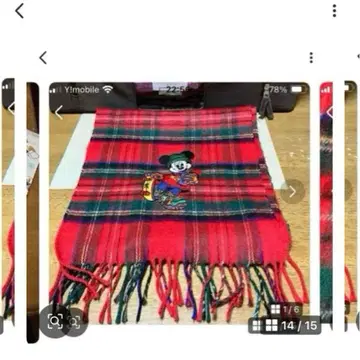 디즈니 자수 체크 머플러 BOX 89