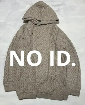 NO ID. 울 케이블 니트 더블 라이더 자켓 후드