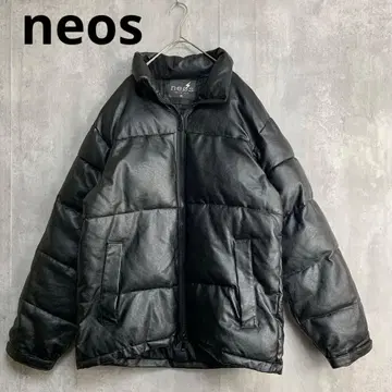 네오스 neos 페이크 가죽 자켓 오버 사이즈 블랙 겨울