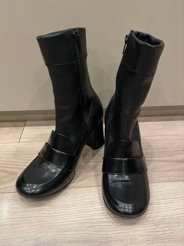 ELVIO ZANON 가죽 로퍼 부츠 37(23.5cm)