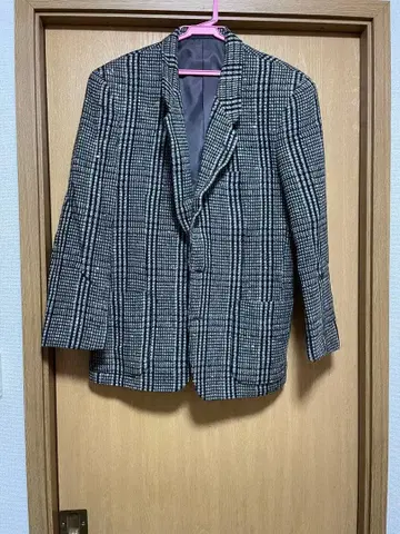 테일러드 자켓 화이트 블랙 체크