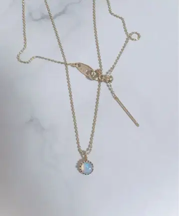 ete 화이트 오팔 목걸이 펜던트 k10 YG