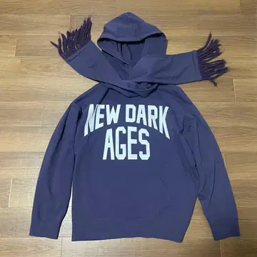 RNA NEW DARK AGES 스톨 포함 퍼플 후드티 오버 사이즈