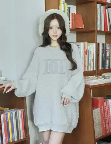 DD 로고 트위드 니트 풀오버 SAX