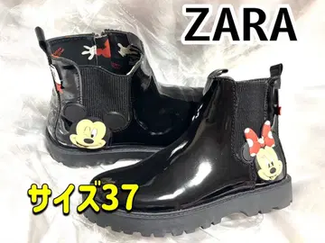 ZARA 디즈니 미키 미니 에나멜 부츠 블랙