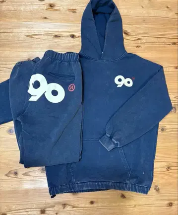 9090s 90 로고 오리지널 후드 네이비 셋업