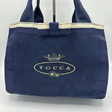 TOCCA 데님 핸드백 리본 포함 자수 로고