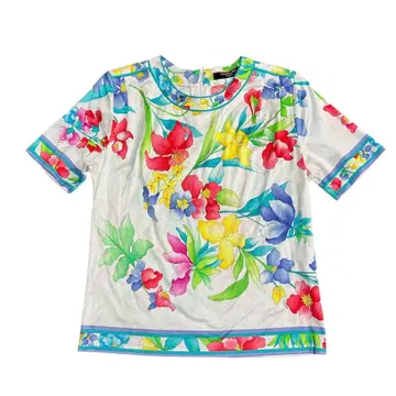 [LEONARD] 반팔 티셔츠 꽃무늬 면100%