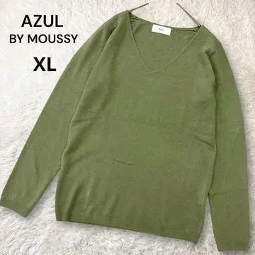 아줄바이마우지 V넥 얇은 소재 니트 스웨터 빅 사이즈 XL