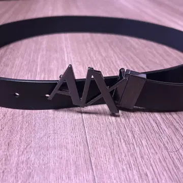Armani Exchange 블랙 가죽 벨트 75/30