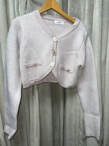 Darich 니트 가디건 핑크 숏