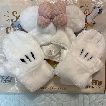 디즈니 리조트 팬캡 미니 마우스 모자 장갑 포함 머플러