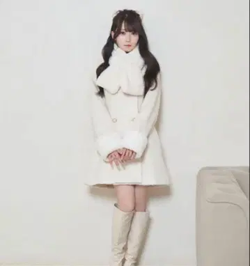 로제 뮤즈 티펫 머플러 세트 코트 로제 뮤즈