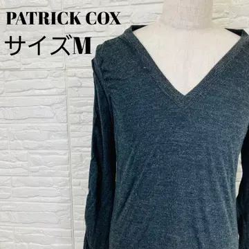 PATRICK COX V넥 긴팔 M 다크 그레이 깔끔한 새상품급