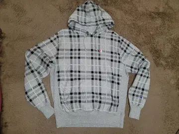 Champion Reverse Weave 체크 무늬 후드티 L 사이즈