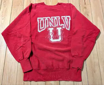 90s XL 리버스 위브 맨투맨 칼리지 로고 레드