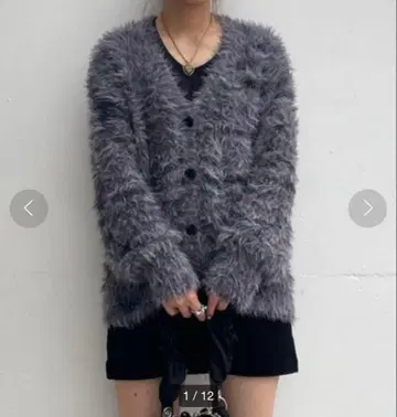 지나시스/니트 퍼 가디건/택 포함 새상품