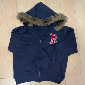 퍼 후드티 네이비