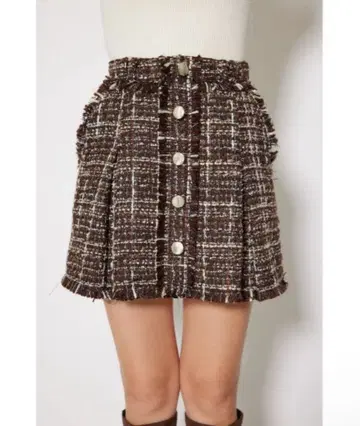 미사용 새상품 rienda A라인 트위드 스코트 숏