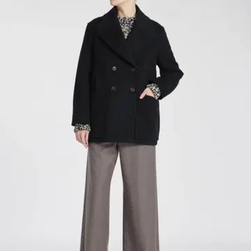 컨디션 최상 캐시미어 혼방 Paul Smith 폴스미스 멜톤 피코트 블랙