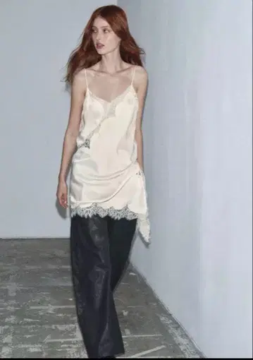 ZARA 비대칭 레이스 원피스 화이트 XS