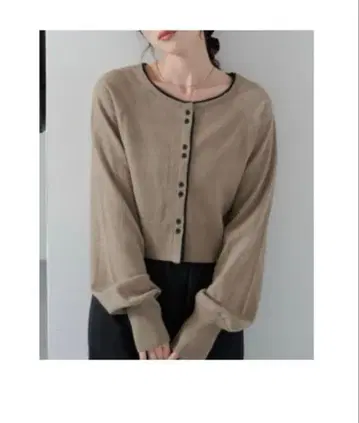 카스타네 레이어드 배색 가디건