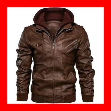 자켓 인조 가죽 후드티 남성용 아우터 코트 후드 부착