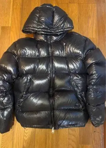 zara 후드 부착 다운 블랙