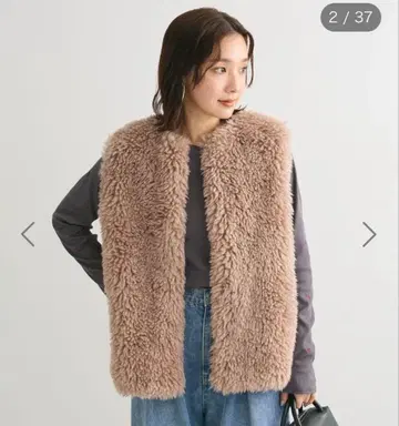 [ 새상품 ] 그린 파크 엘렌카레듀에 시프 퍼 베스트 베이지