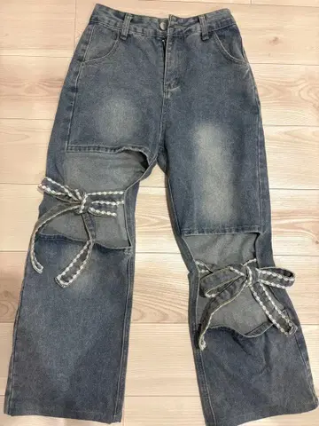 리본 포함 데님 XS