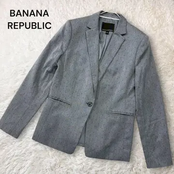 바나나리퍼블릭 싱글 테일러드 자켓 도트 무늬 여성용 그레이