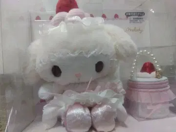 산리오 딸기 휘핑 케이크 마이멜로디 봉제 인형 액세서리 케이스 세트