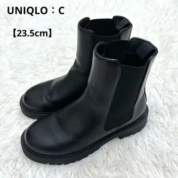 새상품급 UNIQLO:C 컴필터치 사이드고어 숏부츠 블랙 23.5