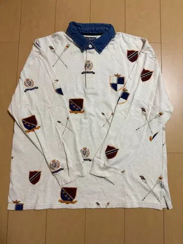 90s CHAPS RL 엠블럼 프린트 피케 셔츠