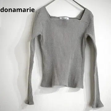 [도나마리] 긴팔 리브 니트 보트넥 S 그레이 헤이세이 갸루 y2k
