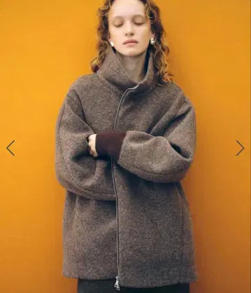 헤링본 트위드 본딩 코디 가디건 브라운