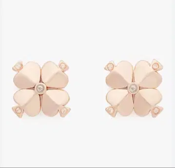 로즈 골드 네잎클로버형 귀걸이 Kate spade