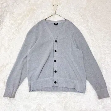 M289 [유니클로] V넥 가디건 리브 니트 심플 무지 겉옷