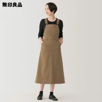 무인양품 오버롤 스커트 다크 베이지 L