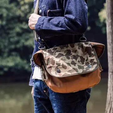 40's 미군 덕헌터 카모 낚시용 가방 캔버스 숄더백