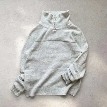 그레이 3way 칼라 하이넥 니트 알파카 코튼 여성용 00s