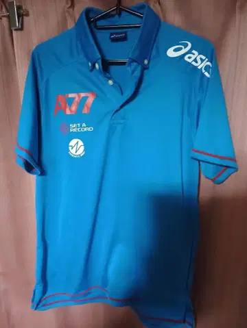 ASICS 아식스 A77 스포츠 원단 피케 셔츠 파랑