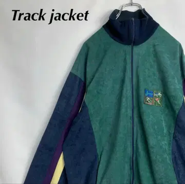 절개 트랙 자켓 집업 블루종 저지 그린 구제 의류
