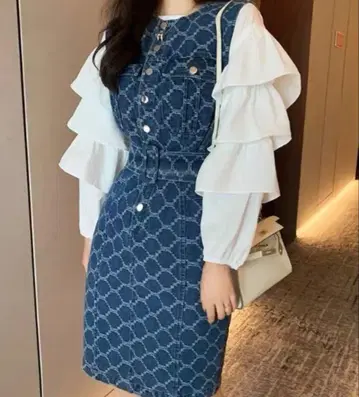 데님 프릴 원피스