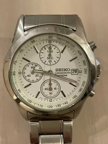 SEIKO 크로노그래프 화이트 다이얼