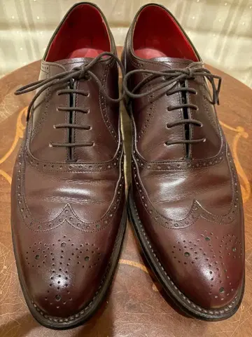 REGAL tokyo 윙팁 가죽 슈즈 버건디 색상