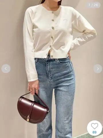 SNIDEL FLOWERCOLLECTION 비쥬 버튼 니트 가디건