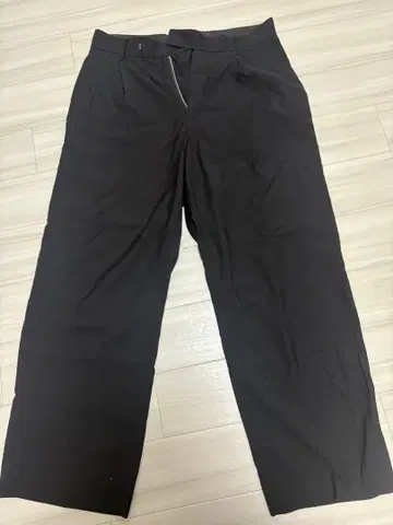 HARE 블랙 슬랙스 와이드 팬츠