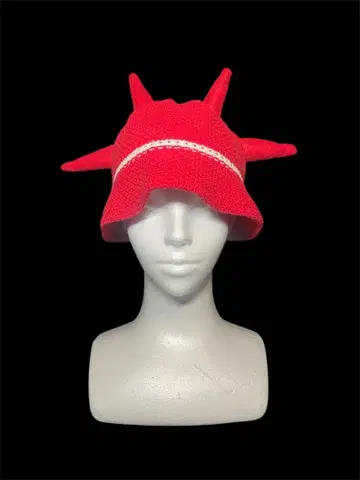 Red Horned Knit Hat
