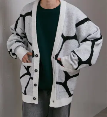 Lui's 지라프 패턴 자카드 가디건